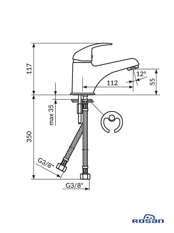 Baterija za lavabo Perla JP301001 1