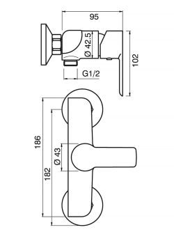 Baterija za tuš kadu Stela 2113 1