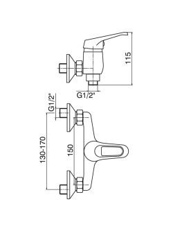 Baterija za tus kadu Veneto 8113 1a