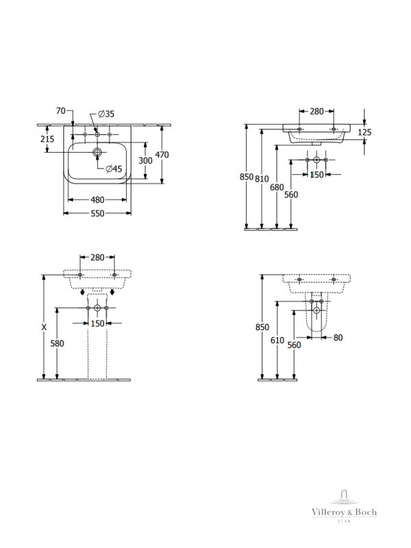 Lavabo Villeroy&Boch Arhitectura 41885501 2