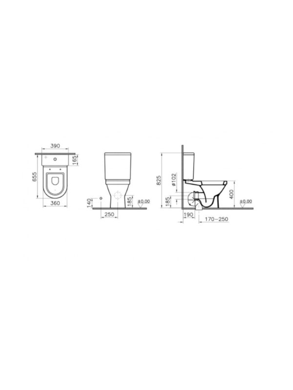 Monoblok S50 Vitra BTW sa duroplast wc daskom SVS50 - Slika 2
