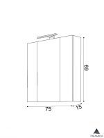 Ormarić sa ogledalom Akva 75cm Piramida-2