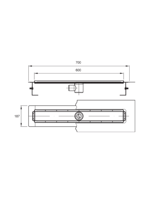 Tuš kanalica sa horizontalnom flanšnom ACO-9010.77.30 3