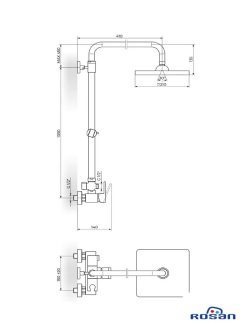 Rosan Baterija Quadro usponski-ručni tuš JQ37251-2