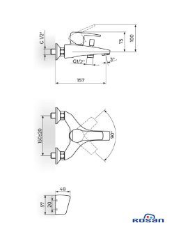 Slavina za kadu JC33101 CubO3 Rosan-2