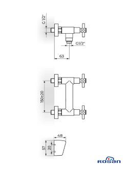 XO37101 baterija sa ručnim tušem Rosan-2