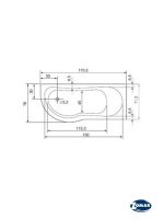 Zomar kada Glorija desna ugradna 170x71.5/76cm-2