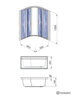 Tuš kabina R90 duboka Polyagram komplet-2