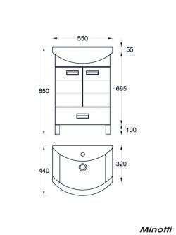 Lavabo sa ormarićem Line-F 55cm Minotti-1