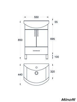 Lavabo sa ormarićem UNI 55 MINOTTI