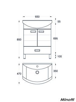 Lavabo sa ormarićem Line-F 65cm Minotti-1