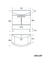 Lavabo sa ormarićem Line-F 75cm Minotti-1