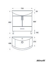Lavabo sa ormarićem Uni 75 Minotti-1