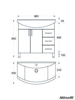 Lavabo sa ormarićem UNI 85 MINOTTI -1