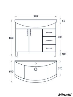 Lavabo sa ormarićem UNI 95 MINOTTI -1