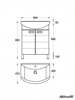 Lavabo sa ormarićem Line 65cm Minotti-1