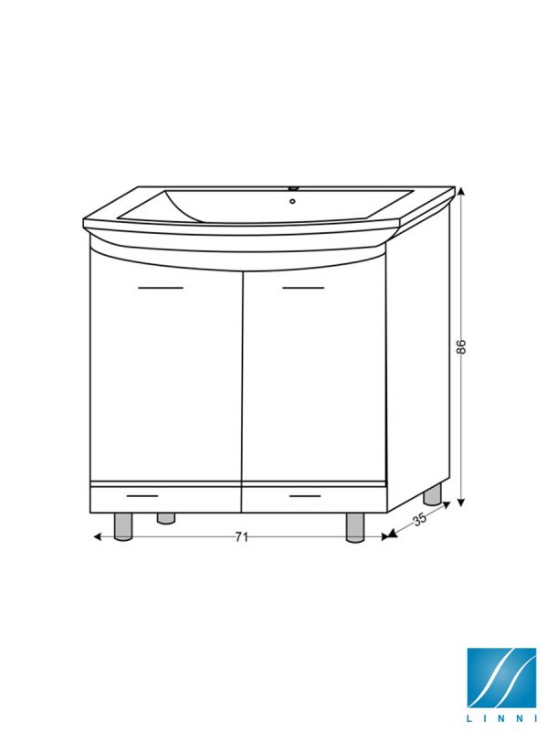 Lavabo sa ormarićem 71cm Vegas Linni-2