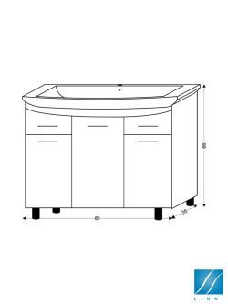 Lavabo sa ormaricem 81cm Vegas Linni-2