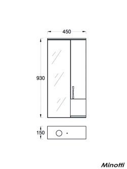 Ogledalo sa ormarićem UNI 45cm MINOTTI -1