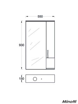 Ogledalo sa ormarićem UNI 55cm MINOTTI -1