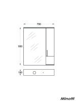 Ogledalo sa ormarićem UNI 75cm MINOTTI -1