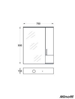 Ogledalo sa ormarićem UNI 75cm MINOTTI -1