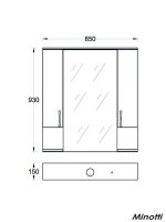 Ogledalo sa ormarićem UNI 85cm MINOTTI-1