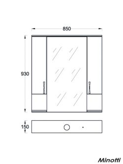 Ogledalo sa ormarićem UNI 85cm MINOTTI-1