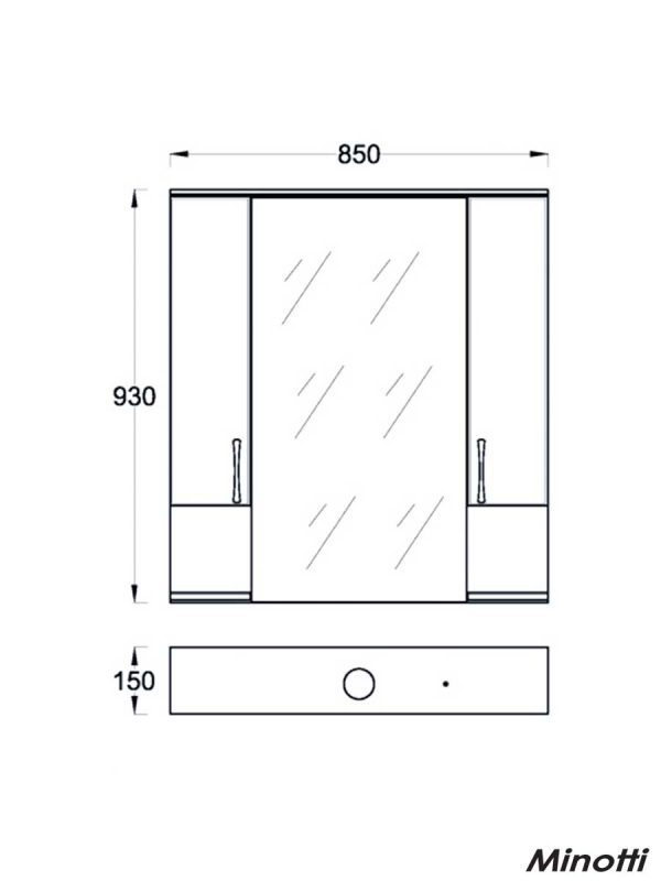 Ogledalo sa ormarićem UNI 85cm MINOTTI-1 Ogledalo sa ormarićem UNI 85cm MINOTTI-1