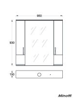 Ogledalo sa ormarićem UNI 95cm MINOTTI -1