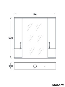 Ogledalo sa ormarićem UNI 95cm MINOTTI -1