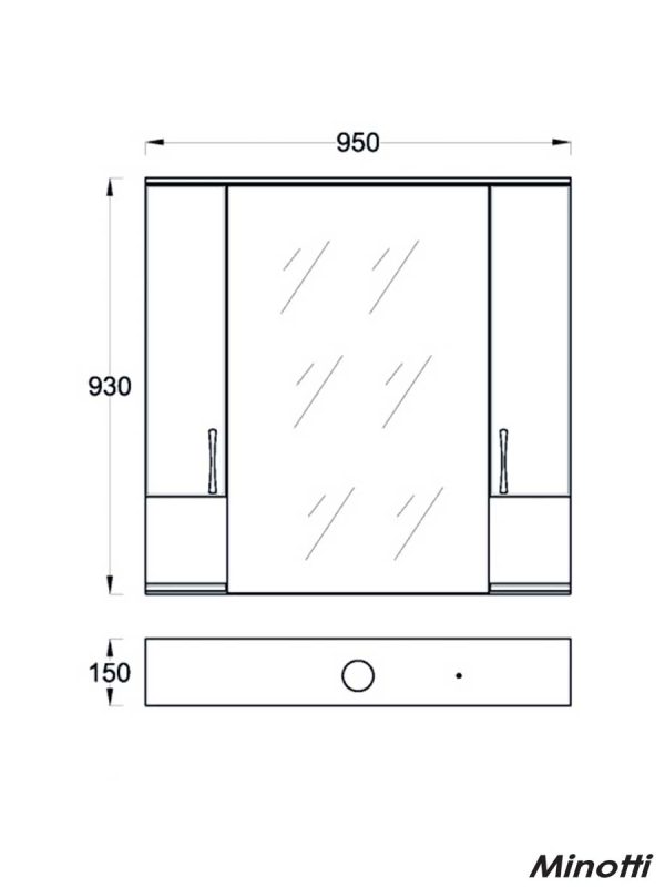 Ogledalo sa ormarićem UNI 95cm MINOTTI -1