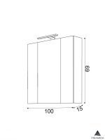 Ormarić sa ogledalom Akva 100cm Piramida-2