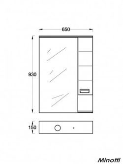 Ogledalo sa ormarićem LINE-ART 65 MINOTTI-1