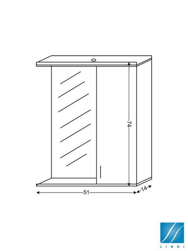 Ogledalo sa ormarićem 51cm Classic Linni-2