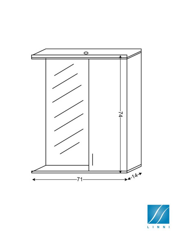 Ogledalo sa ormarićem 71cm Classic Linni-2
