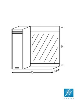 Ogledalo sa ormarićem 65cm Sydney Linni-2