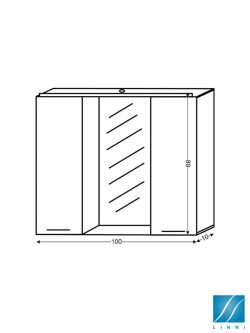 Ogledalo sa ormarićem 100cm Vegas Linni-2