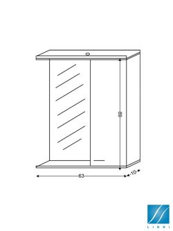 Ogledalo sa ormarićem 63cm Vegas Linni-2