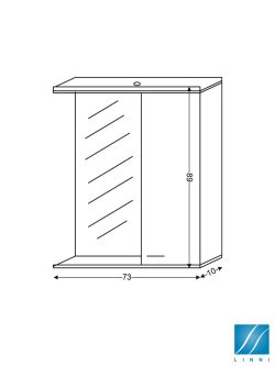 Ogledalo sa ormarićem 73cm Vegas Linni-2