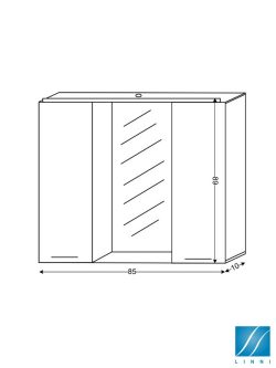 Ogledalo sa ormarićem 85cm Vegas Linni-2