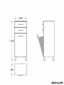 Vertikala niska sa korpom 116x35cm UNI MINOTTI-1