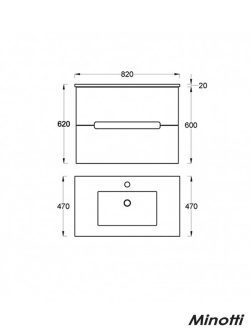 Lavabo sa ormarićem 80cm Odeon Minotti-2