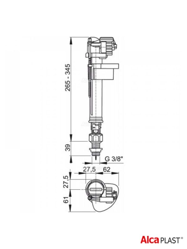 Plovak (vertikalni) 3/8" mesingani ulaz-2