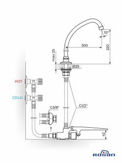 Rosan potisna nožna baterija A75402MN3 -2