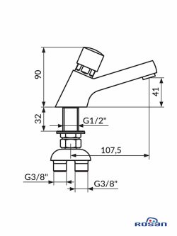 Potisna baterija za toplu/hladnu vodu A75401M-2