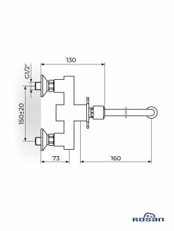 Rosan baterija potisna zidna toplu/hladnu vodu -2