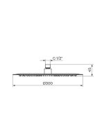 Tuš ruža PTRUSP12 Rosan 300mm - Slika 2