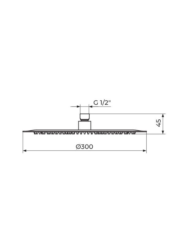 Tuš ruža PTRUSP12 Rosan 300mm - Slika 2