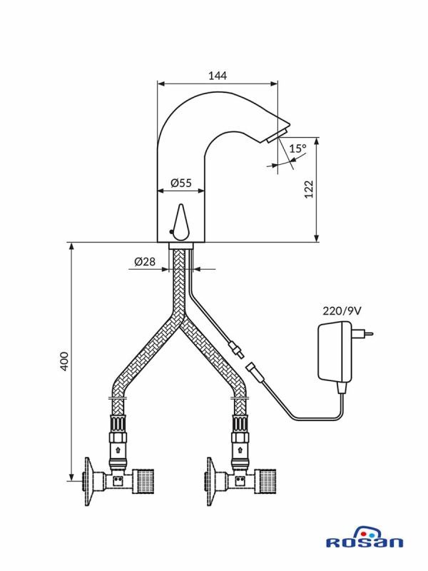 Rosan senzorska baterija topla/hladna voda Classic-2